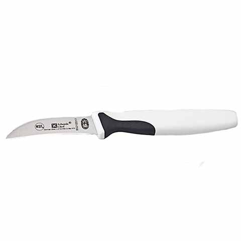 Atlantic Chef Plastic Handle Curved Paring/Turning Knife 8cm, White