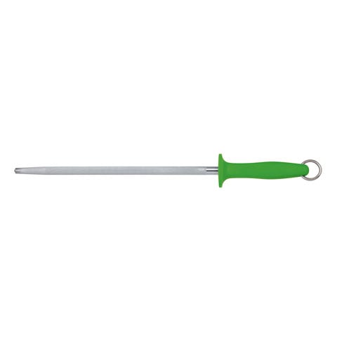 Atlantic Chef Sharpening Steel 30cm Round Stadard Cut, Green Handle