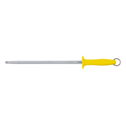 Atlantic Chef Sharpening Steel 30cm Round Stadard Cut, Yellow Handle