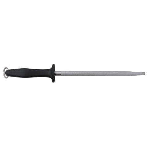 Atlantic Chef Sharpening Steel 30cm Round Stadard Cut, Black Handle