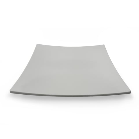 Efay Melamine Square Curved Plate L31xH4cm, White, Luna