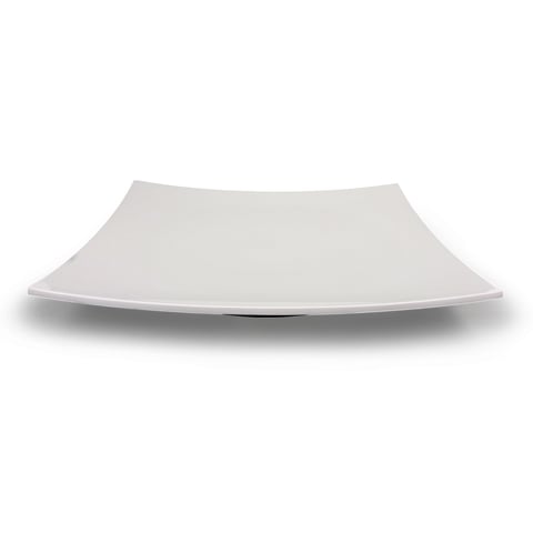 Efay Melamine Square Curved Plate L35.5xH4cm, White, Luna