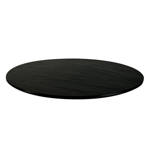 Efay Melamine Round Display Tray Ø43xH1cm, Slate/Granite Finish, Black, Taroko