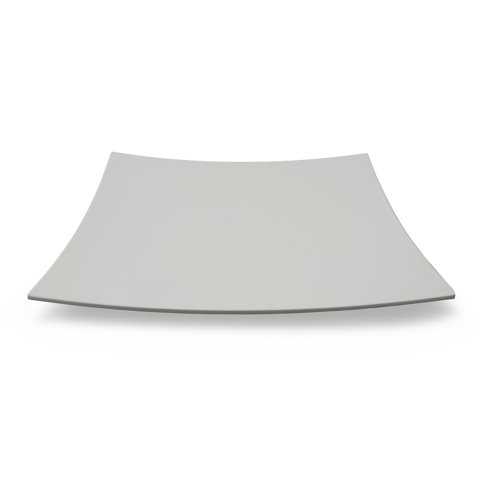 MEL RECT GN 1/2 CURVED PLATE L32.5xW26.5xH4cm, WHITE, LUNA, EFAY