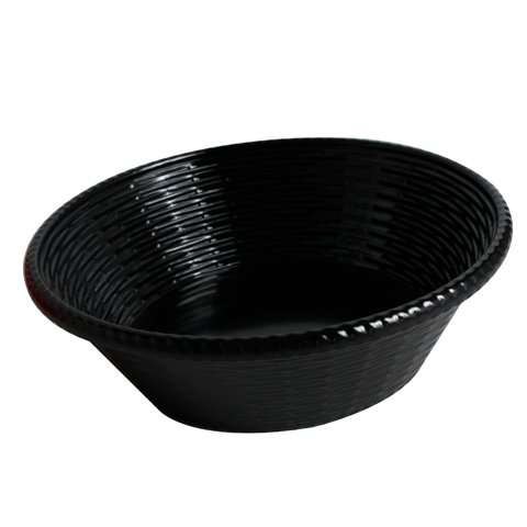 Efay Melamine Round Serving Basket Ø24xH7cm, Black