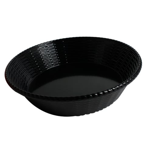 MEL RD SERVING BASKET Ø29.5xH7cm, BLACK, EFAY