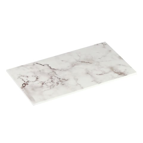 Efay Melamine 1/3 Footed Platter , White Carrara