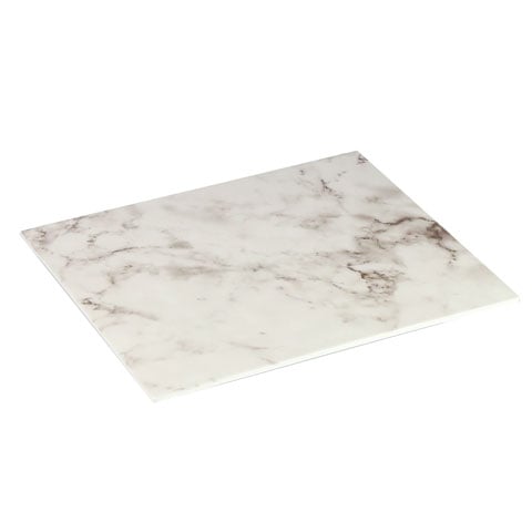 MEL 1/2 FOOTED PLATTER L32.5xW26.5xH2cm, WHITE CARRARA, MARBLE, EFAY