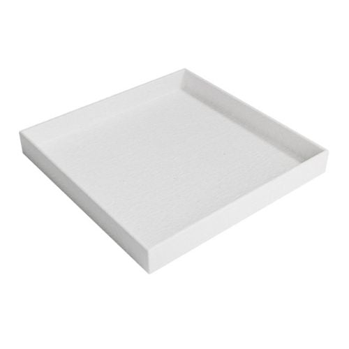 Poseidon Recycled Polystyrene Nestable Tray L12xW12xH1.5cm, Pearl White