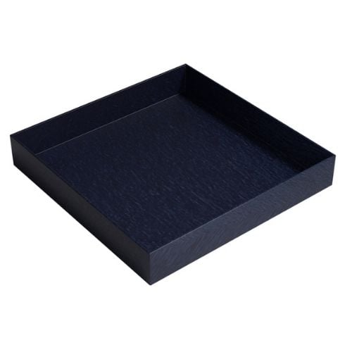 Poseidon Recycled Polystyrene Nestable Tray L26xW26xH4.2cm, Deep Blue