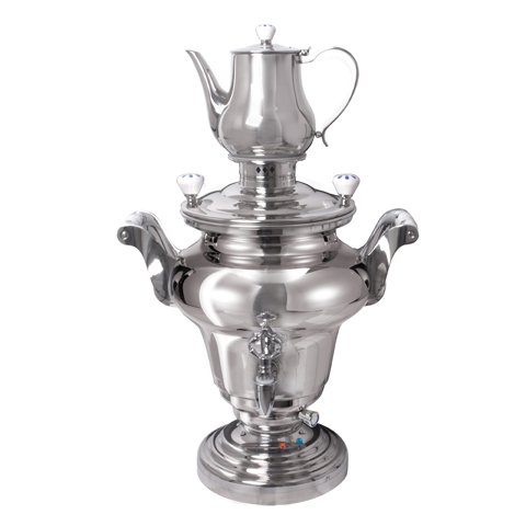 S/S SAMOVAR MIRROR POLISHED WATER TANK 15L TEAPOT 2L, 3000W, ROYAL III, BEEM