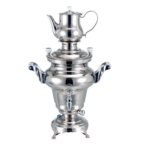 S/S SAMOVAR MIRROR POLISHED WATER TANK 3L TEAPOT 1L, 1800W, ODESSA, BEEM