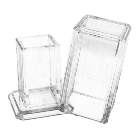 ACRYLIC SQ TOOTHPICK HOLDER w/COVER, 5x5x8.5cm, CLEAR