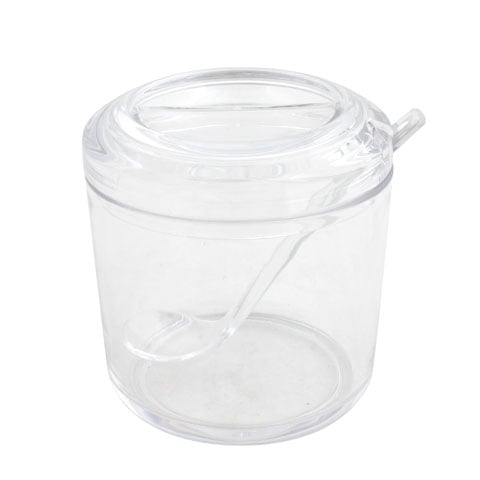 ACRYLIC SUGAR/CHILI CONTAINER w/LID & SPOON Ø9xH9.6cm, 320ml