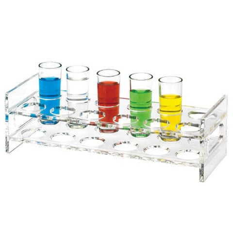 (19-00479) ACRYLIC 12-COMPT SHOT GLASS HOLDER L34xW13xH10.5cm, CLEAR