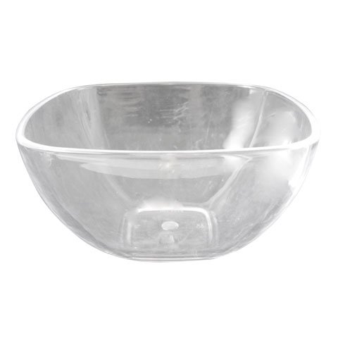 ACRYLIC SQ SALAD BOWL L19xW19xH10, 1200ml, CLEAR