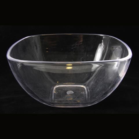 ACRYLIC SQ SALAD BOWL L12.5xW12.5xH6, 300ml, CLEAR