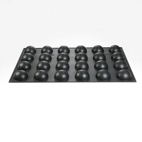 SILICONE MOULD 60x40, 24 HEMISPHERES, Ø70xH35mm, 90ml, MARTELLATO