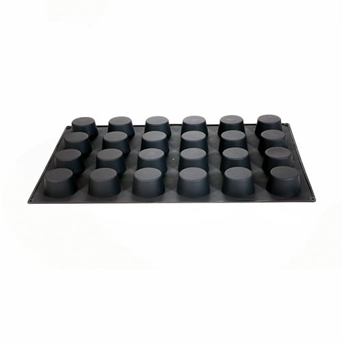 SILICONE MOULD 60x40, 24 MUFFIN, Ø69xH39mm, MARTELLATO