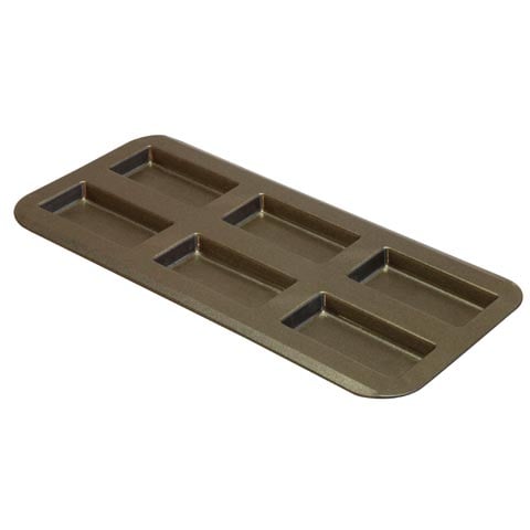 Gobel Non-Stick Rectangle Stamped 6 Financier Mould L38xW18xH1.3cm