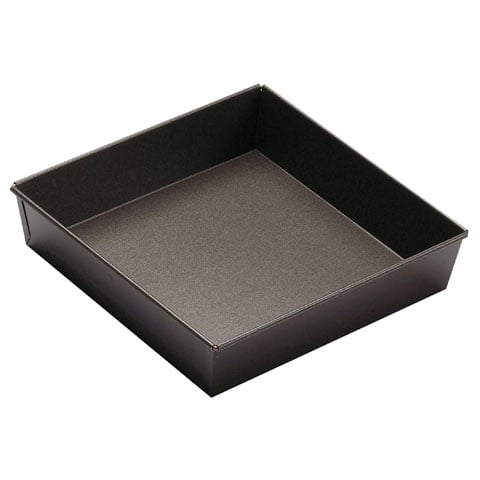 NON-STICK SQUARE CAKE MOULD w/FIXED BOTTOM