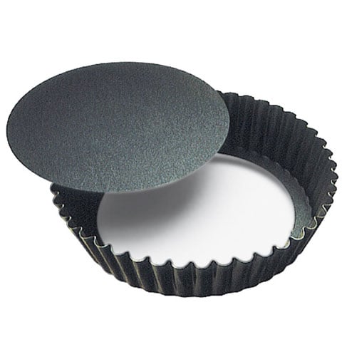 Gobel Non-Stick Round Fluted Tart Mould With Loose Bottom & Narrow Ribs Ø15xH4cm