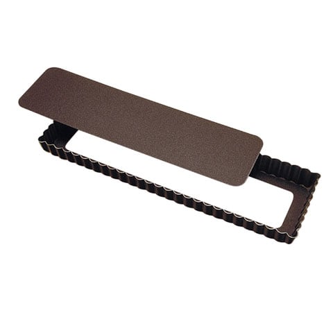 Gobel Non-Stick Rectangle Tart Mould With Fluted Edges & Loose Bottom L35xH2.5cm