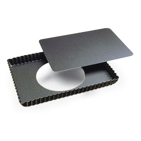 Gobel Non-Stick Rectangle Tart Mould With Fluted Edges & Loose Bottom L29xW20.5xH2.5cm