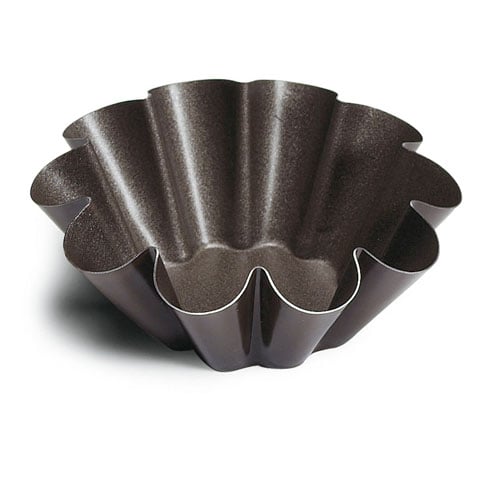 NON-STICK BRIOCHE MOULD w/FLAT BOTTOM & 10 RIBS