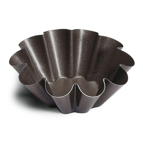 NON-STICK BRIOCHE MOULD w/FLAT BOTTOM & 10 RIBS