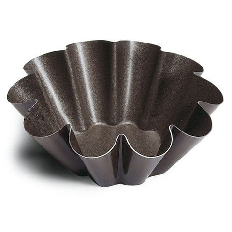 NON-STICK BRIOCHE MOULD w/FLAT BOTTOM & 10 RIBS