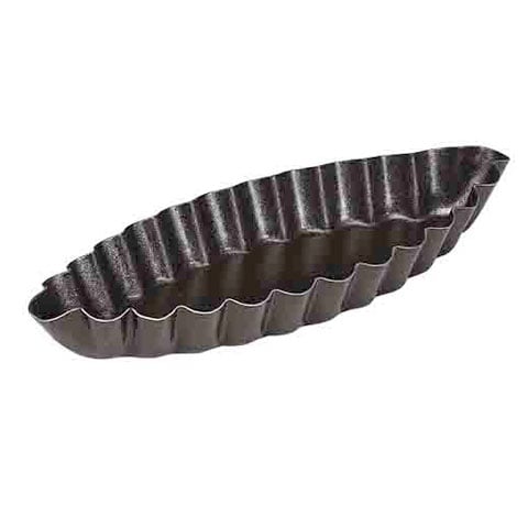 NON-STICK FLUTED OVAL BOAT MOULD, 12pcs/pack