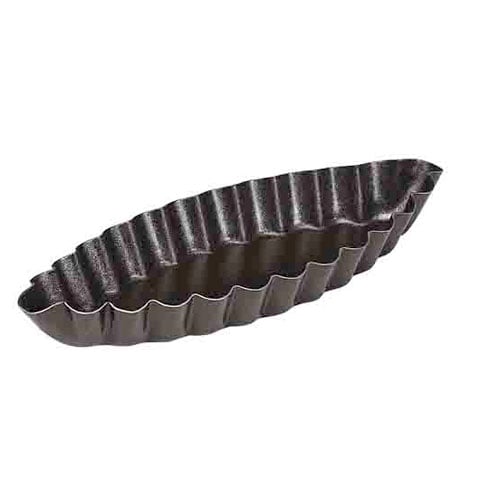 Gobel Non-Stick Fluted Oval Boat Mould L10xW4.5xH1.2cm, 12Pcs/Pack