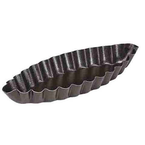 Gobel Non-Stick Fluted Oval Boat Mould L11xW4.7xH1.3cm, 12Pcs/Pack