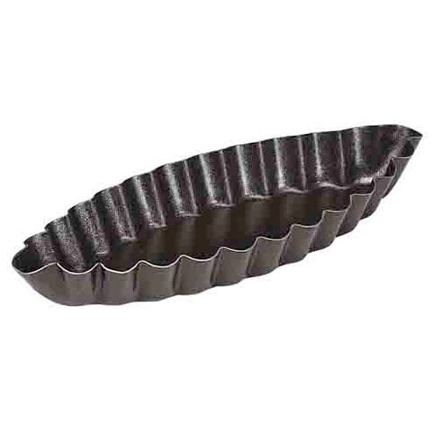 Gobel Non-Stick Fluted Oval Boat Mould L12xW5xH1.4cm, 12Pcs/Pack