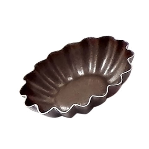 NON-STICK RIBBED OVAL PETIT FOUR MOULD, 12pcs/pack