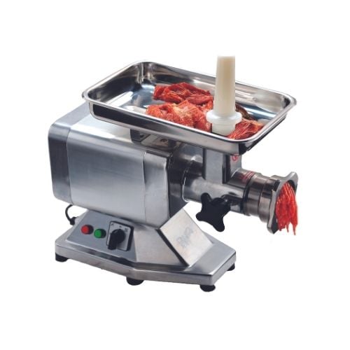 ELECTRIC MEAT MINCER IN ALUMINUM HOUSING L60.2xW26.2xH46cm, 230V/50Hz/850W, 120kg/hr ==6 MONTHS WARRANTY==