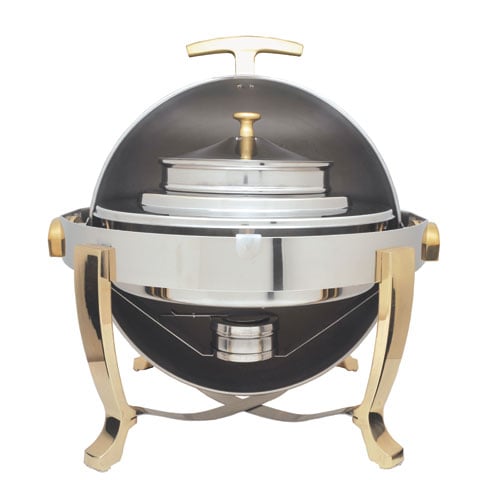 S/S SOUP STATION W/LID w/BRASS LEG