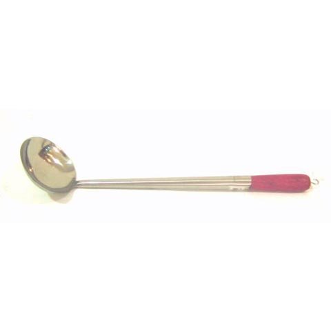 S/S SOUP LADLE w/WDN HDLE 5", DIAMOND