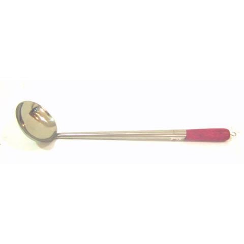 S/S SOUP LADLE w/WDN HDLE 4.5", DIAMOND