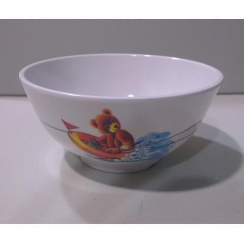 Melamine Round Rice Bowl Ø11.4xH5.5cm, 250ml, Teddy Bear
