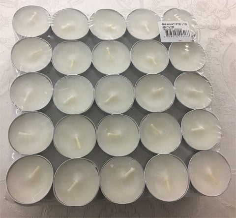 TEA LIGHT CANDLE, 100pcs/pkt, 10pkt/ctn