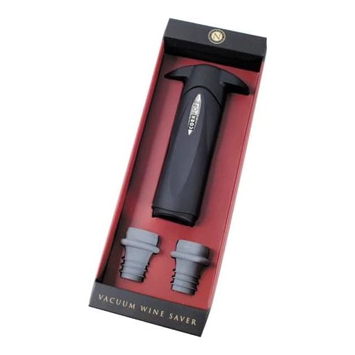 VACUUM WINE SAVER C/W 2 RUBBER STOPPERS, NICHOLAS COLLECTION