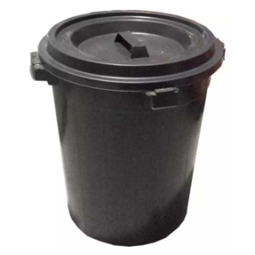 Plastic Utility Bin W/Lid D50xH57cm,18Gal, Black