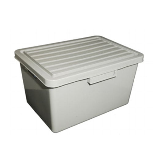 PLASTIC STACKABLE CONTAINER WITH LID