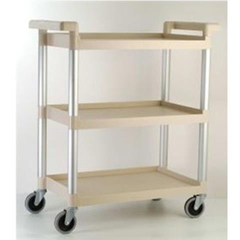 PLASTIC 3-TIER TROLLEY WITH 2-WHEEL BRAKE