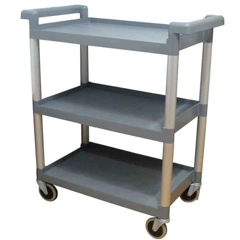 PLASTIC 3-TIER TROLLEY WITH 2-WHEEL BRAKE