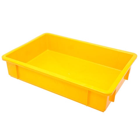 PLC STACKABLE CONTAINER L40xW26xH8cm (int) YELLOW