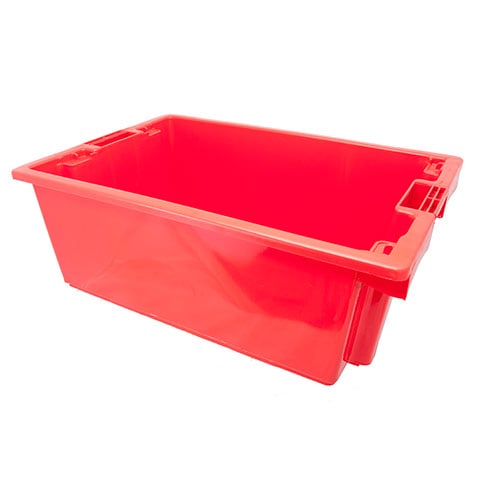 PLC STACKABLE CONTAINER RED COL 657 X 445 X 235 mm ( ext ) NCI