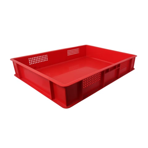 ( 21-00377-04) PLC STACKABLE CONTAINER 53 X 38.5 X H10cm (int ) ( RED COL )